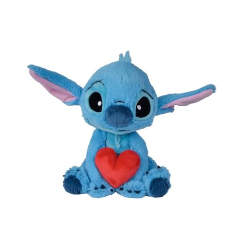 Peluche oficial de Stitch abrazando un corazón de Simba de 25 cm