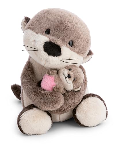 NICI nutria de peluche con cría (mamá 20 cm + bebé 6 cm)